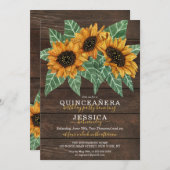 ひまわり素朴ウッドウォーターカラーキンセアニア 招待状 (正面/裏面)