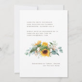 ひまわり素朴ウッドタウペIIブライダルシャワー 招待状 (裏面)