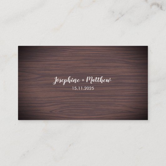 ひまわり素朴ウッドフローラの結婚Webサイトカード 名刺 (裏面)