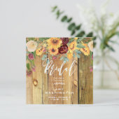 ひまわり素朴ウッドフローラブライダルシャワー 招待状 (スタンド正面)