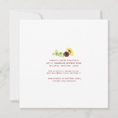 ひまわり素朴ウッドフローラブライダルシャワー 招待状 (裏面)