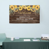 ひまわり素朴ウッドブライダルシャワーバナー 横断幕 (トレードショー)