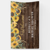 ひまわり素朴ウッドブライダルシャワーバナー 横断幕 (縦)