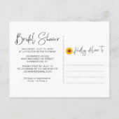 ひまわり素朴ウッドブライダルシャワー インビテーションポストカード (裏面)