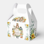 ひまわり素朴ウッドランド動物ベビー誕生日 フェイバーボックス (裏面サイド)