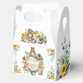 ひまわり素朴ウッドランド動物ベビー誕生日 フェイバーボックス (オープン)