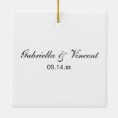 ひまわり素朴ウッドランド婚約オーナメント セラミックオーナメント (裏面)