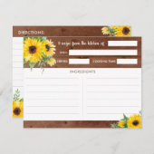 ひまわり素朴ウッドレシピカード エンクロージャーカード (正面/裏面)