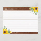 ひまわり素朴ウッドレシピカード エンクロージャーカード (裏面)