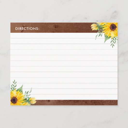 ひまわり素朴ウッドレシピカード エンクロージャーカード (裏面)