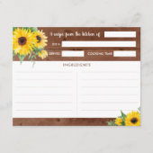 ひまわり素朴ウッドレシピカード エンクロージャーカード (正面)