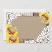 ひまわり素朴ウッドレースとハートありがとう サンキューカード (裏面)