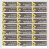 ひまわり素朴ウッド24の結婚ゲストアドレス シール (シート)