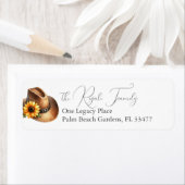 ひまわり素朴カウボーイハット差出人住所 ラベル (インサイチュ)