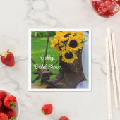 ひまわり素朴カウボーイブーツウェスタンブライダルシャワー スタンダードカクテルナプキン (インサイチュ)