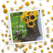 ひまわり素朴カウボーイブーツウェスタンブライダルシャワー スタンダードカクテルナプキン