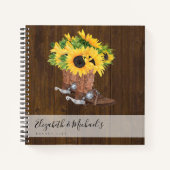 ひまわり素朴カウボーイブーツBUCKET LIST Journal ノートブック (正面)