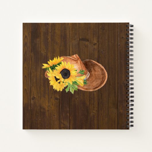 ひまわり素朴カウボーイブーツBUCKET LIST Journal ノートブック (裏面)