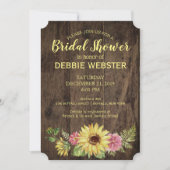ひまわり素朴カントリーウェディングブライダルシャワー 招待状 (正面)