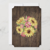 ひまわり素朴カントリーウェディングブライダルシャワー 招待状 (裏面)