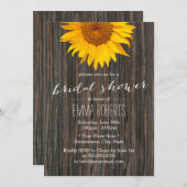 ひまわり素朴カントリーウッドブライダルシャワー 招待状 (正面/裏面)