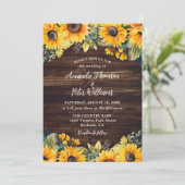ひまわり素朴カントリーウッド結婚フローラ 招待状 (スタンド正面)