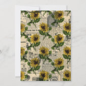 ひまわり素朴カントリーバーン婚約パーティ 招待状 (裏面)