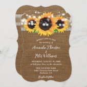 ひまわり素朴カントリーバ結婚ラップ 招待状 (正面/裏面)