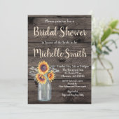 ひまわり素朴カントリーフローラウッドブライダルシャワー 招待状 (スタンド正面)