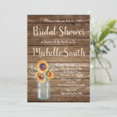ひまわり素朴カントリーフローラウッドブライダルシャワー 招待状 (スタンド正面)