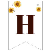 ひまわり素朴ガールズハッピーバースデー バンティングフラッグ (第2の旗)