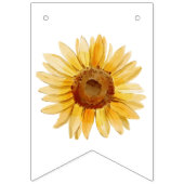 ひまわり素朴ガールズハッピーバースデー バンティングフラッグ (第1の旗)