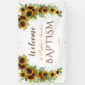 ひまわり素朴ガールバプテスムウェルカムサイン 横断幕 (縦)