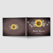 ひまわり素朴ガールライトウッドブライダルシャワー ゲストブック (全面)