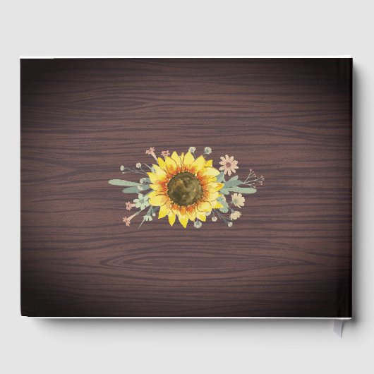 ひまわり素朴ガールライトウッドブライダルシャワー ゲストブック (裏面)