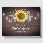 ひまわり素朴ガールライトウッドブライダルシャワー ゲストブック (正面)