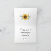 ひまわり素朴ガールライトウッドブライダルシャワー サンキューカード (内部)