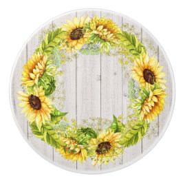 ひまわり素朴キャビネット/引き出しノブ セラミックノブ