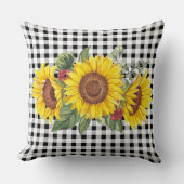 ひまわり素朴ギンガムクッション クッション (正面)
