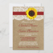 ひまわり素朴クラフト&レースブライダルシャワー 招待状 (正面)