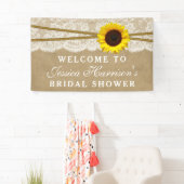 ひまわり素朴クラフト&レースブライダルシャワー 横断幕 (インサイチュ)