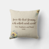 ひまわり素朴グラミパーソナライズされたー装飾用クッション クッション (裏面)