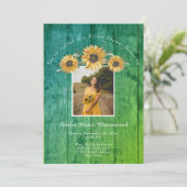 ひまわり素朴グリーンウッド結婚ズブライダルシャワー 招待状 (スタンド正面)