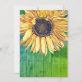 ひまわり素朴グリーンウッド結婚ズブライダルシャワー 招待状 (裏面)