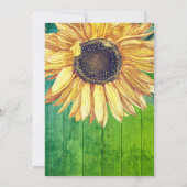 ひまわり素朴グリーンウッド結婚ズブライダルシャワー 招待状 (裏面)