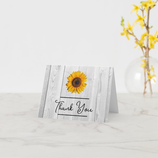ひまわり素朴サンキューカード カード (黄色い花)