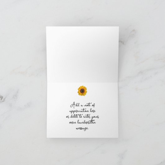 ひまわり素朴サンキューカード カード (内部)