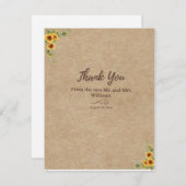 ひまわり素朴サンキューカード サンキューカード (正面/裏面)