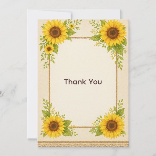 ひまわり素朴サンキューカード サンキューカード (正面)