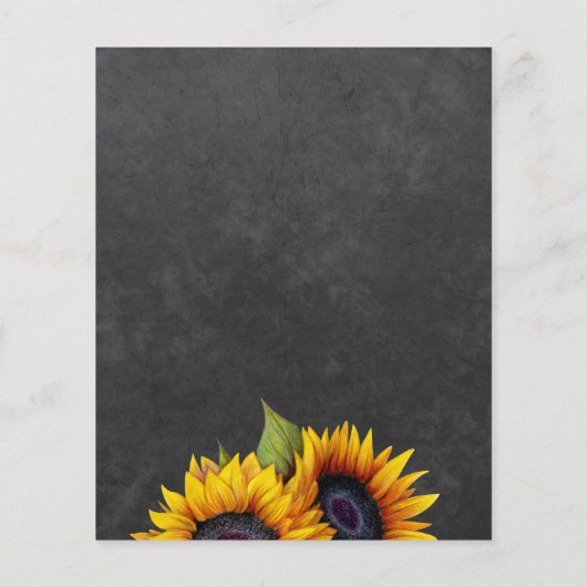 ひまわり素朴シックな予算結婚式招待状 (裏面)